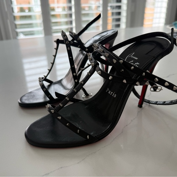 Christian Louboutin Shoes - Christian Louboutin Black Strappy Studded Heels